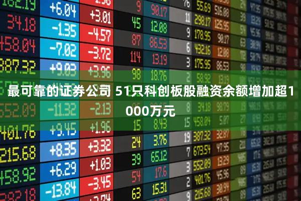 最可靠的证券公司 51只科创板股融资余额增加超1000万元